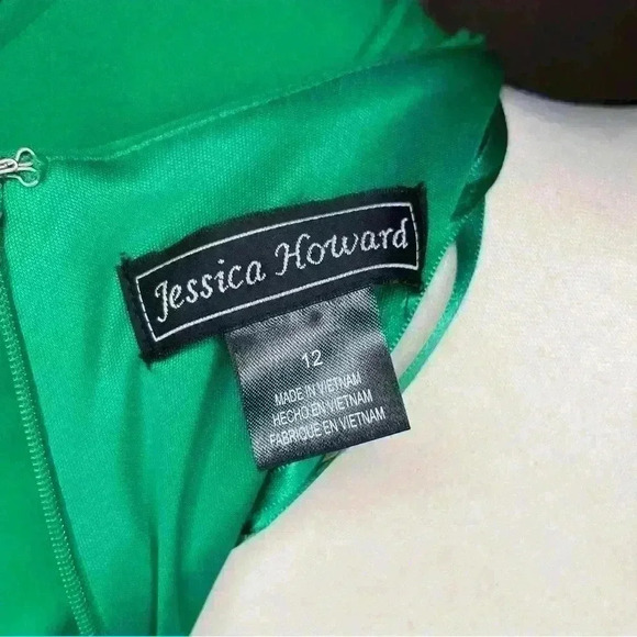 Jessica Howard Faux Wrap Dress Green Women’s Size 12 Flounce Ruffle NWT - Picture 7 of 12